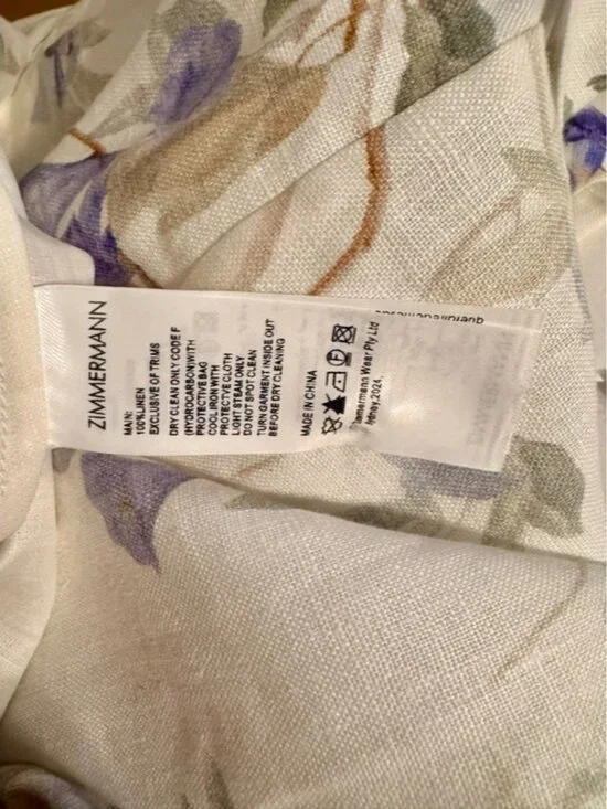 Zimmermann White Maxi Dress with Purple Floral Print - Picture 8 of 9